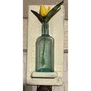 Aqua Blue CHAMBERLAIN’S Cough Remedy DES MOINES IA Medicine Bottle Tulip Folk